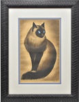 Assinatura não identificada - Gato, serigrafia tiragem numerada 41/200, 36 x 23 cm.