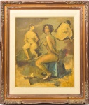 Leopoldo Gotuzzo - Modelos, óleo sobre tela assinado e datado 1961, 55 x 46 cm.