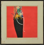 Fuka - Vaso com Flores, serigrafia tiragem 42/100 assinada, 52 x 52 cm.