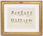 Debret - Gravura, Esclaves Nègres, de différentes nations, 28 x 37 cm.