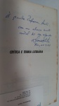 AFRÂNIO COUTINHO  ( autografado)  CRÍTICA E TEORIA LITERÁRIA