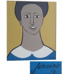 JANUÁRIO - OST - Representando rosto masculino, acid, datado 95, emoldurado, 45 x 37 cm.