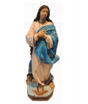 Imagem do imaginário católico representando Nossa Senhora da Conceição, com pequenos lascados, Alt.; 40 cm.