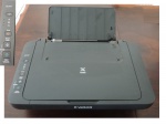 Impressora Jato de Tinta, Canon Multifuncional Pixma MG2510 na cor preta, funcionando, com manual e os cabos, na embalagem original. Com. 43, Prof. 30, Alt. 14 cm.