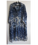 Vestido longo Cristina Marzullo, estampado na  cor azul, Tam. G.