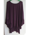 Blusa by Cristina Marzullo com franja na cor bordeuax, Tam. G.