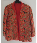 Kimono by Komplot estampado sobre fundo vermelho, Tam. 44