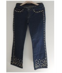 Calça Jeans by Fórum tacheada em dourado, Tam. M.