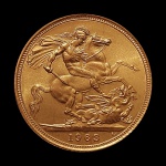 Moeda da Inglaterra - 1 Libra / Sovereign - Elizabeth II - 1963 - Ouro (.916) 7.99 g 22 mm - KM# 908 - FLOR DE CUNHO!!