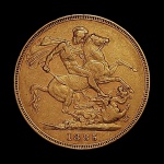 Moeda da Australia - 1 Libra / Souvereign - Melbourne - 1885 M - Ouro(.917) - 7.98 gr - 22 mm - Peça dificil de aparecer.