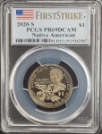 Moeda dos Estados Unidos - 1 Dollar - 2020 (S) - Native American (Elizabeth Peratrovich) - Certificada PGCS PR69DCAM - PROOF - Aço Revestido de Bronze - Linda peça
