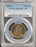 Moeda dos Estados Unidos - 1 Dollar - 2006 (S) - Sacagawea - Certificada PGCS PR69DCAM - PROOF - Aço Revestido de Bronze - Linda peça