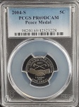 Moeda dos Estados Unidos - 5 Cents - 2005 (S) - Peace Medal - Graduada PCGS PR69DCAM - Proof