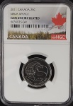 Moeda do Canada - 25 Cents - 2011 - Orca Whale - Graduada NGC GEM UNCIRCULATED - Niquel • 4.43 g • 23.88 mm -  
