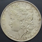 Moeda dos Estados Unidos - 1 Dollar Morgan - 1883 - Prata (.900) - 26.7 g - 38 mm - KM# 110 - Linda peça com brilho!