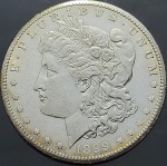 Moeda dos Estados Unidos - 1 Dollar Morgan - 1899 O - Prata (.900) - 26.7 g - 38 mm - KM# 110 - Linda peça com brilho!