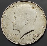 Moeda dos Estados Unidos - 50 Cents / Half Dollar - 1968 - Prata (.400) - 11.5 g - 30.61 mm - KM# 202a - Kennedy Half Dollar