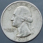 Moeda dos Estados Unidos - 25 Cents /Quarter Dollar - 1936 - Prata (.900) • 6.25 g • 24.26 mm