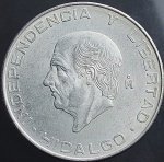 Moeda do México - 5 Pesos - 1955 - Hidalgo - Prata  (.720) • 18.055 g • 35 mm - KM#469