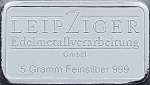 Barra de Prata da Alemanha - 5 grs de Prata (.999) - Leipziger , Germany.