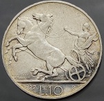 Moeda da Italia - 10 Lire - Vittorio Emanuele III - 1927 - Prata (.835) • 10 g • 27 mm - KM#6