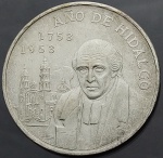 Moeda do Mexico - 5 Pesos - 1953 - Ano de Hidalgo - Prata (.720) • 27 gr • 40 mm - KM#467