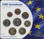 Moedas de Chipre - Cartela com 8 Moedas de 1 cent a 2 Euros - 2018 - FC - Conjunto completo do Euro