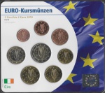 Moedas da Irlanda - Cartela com 8 Moedas de 1 cent a 2 Euros - 2010 - FC - Conjunto completo do Euro