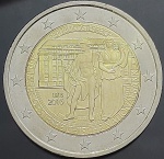 Moeda da Áustria - 2 Euros - 2016 - 200 anos do Banco Nacional da Áustria- FC - Bimetálica - Acompanha capsula de acrílico