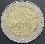Moeda de Malta - 2 Euros - 2016 - Sítios pré-históricos: Templos de G`gantija - FC - Bimetálica - Acompanha capsula de acrílico