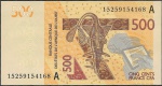 Cédula da Costa do Marfim - 500 Francs - 2012 - FE - Letra A