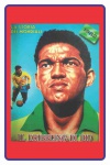 Poster: COPA DO MUNDO 1962 - LA STORIA DEI MONDIALI - Poster de Garrincha, IL DRIBBLING DI RIO - Formato 20 cm X 30 cm - Reprodução fotográfica de ilustração italiana, cujo poster foi publicado nos Estados Unidos, sem identificação de data. Ótimo estado de conservação.