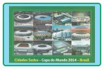 Poster: COPA DO MUNDO 2014 - BRASIL, CIDADES SEDES - (Copa do Mundo Fifa 2014) - Formato 20 cm X 30 cm - Material de procedência brasileira, porém a reprodução fotográfica é de poster publicado nos Estados Unidos, sem identificação de data. Ótimo estado de conservação.