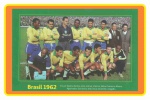 Poster: COPA DO MUNDO 1962 - BRASIL CAMPEÃO - (Copa do Mundo Fifa 1962) - Foto Seleção Brasileira - Formato 20 cm X 30 cm - Material de procedência brasileira, porém a reprodução fotográfica é de poster publicado nos Estados Unidos.