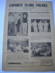 Futebol - Jornal - ESPORTE CLUBE FOLHAS - Nº 1 - Ano I - São Paulo, 1 de Outubro de 1955 - Formato 22 X 32 cm - Bom estado de conservação.