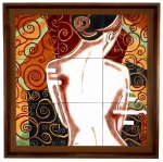 Artista Marlly Gribel - BELEZA MASCULADA - Pintura em azulejo. Queima 800 graus - 70 X 70 cm.