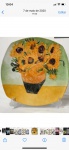 Artista Marly Gribel - GIRASSÓIS DE VAN GOGH - Pintura em porcelana - 30 X 30 cm.