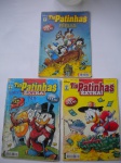 Gibi - Lote com 3 - TIO PATINHAS Férias e Extra Nº 4, 3 e 4 (formatinho) colorido, em regular e bom estado de conservação - Editora Abril