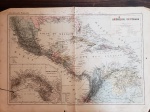 ATLAS GROSSELIN-DELAMARCHE - DE GEOGRAFIA, FÍSICA, POLÍTICA E HISTÓRIA, seus criadores foram, Augustin Grosselin (1800-1878) e Alexandre Delamarche (1815-1884). Esse é um mapa francês representando o mundo do século XVIII, mas foi impresso no começo do século XIX, mostra a América Central, possuindo destaque no Panamá e Darién. O itém está com um rasgo na parte inferior. Tamanho: 48 x 34 cm.