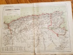 ATLAS GROSSELIN-DELAMARCHE - DE GEOGRAFIA, FÍSICA, POLÍTICA E HISTÓRIA, seus criadores foram, Augustin Grosselin (1800-1878) e Alexandre Delamarche (1815-1884). Esse é um mapa francês representando o mundo do século XVIII, mas foi impresso no começo do século XIX, mostra a Argélia e Tunísia. Tamanho: 48 x 34 cm.