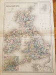 ATLAS GROSSELIN-DELAMARCHE - DE GEOGRAFIA, FÍSICA, POLÍTICA E HISTÓRIA, seus criadores foram, Augustin Grosselin (1800-1878) e Alexandre Delamarche (1815-1884). Esse é um mapa francês representando o mundo do século XVIII, mas foi impresso no começo do século XIX, mostra as ilhas britânicas, as ilhas Shetland e os arredores de Londres. Tamanho:  48 x 34 cm.