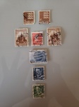 Conjunto com 8 selos da Dinamarca.
