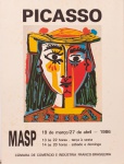 Cartaz. Picasso. Dimensões 60X45cm. MASP  Museu de Arte de São Paulo, 19 março a 27 de abril 1986. Marcas do tempo.