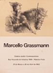 Cartaz. Marcello Grassmann. Dimensões 42x30cm. Galeria Jardim Contemporâneo, 31 de março a 20 de abril 1982. Marcas do tempo.