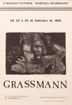 Cartaz XI Semana Cultural Marcelo Grassmann. Dimensões 60x40cm. Centro Cultural Marcelo Grassmann, São Simão, 22 a 29 de setembro 1990.