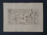 JOSE BARBOSA - xilogravura, 6/100, assinado e datado, 1967, med. interna 14,5 x 30cm e med. total 27 x 38cm.