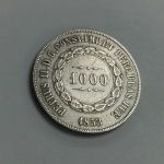 1000 Réis império do Brasil Prata .925 1853 linda