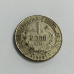 Moeda de 2000 réis de 1926 Prata mocinha Prata 0.500, 8g,  26mm
