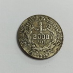 Moeda de 2000 réis de 1929 Prata mocinha Prata 0.500, 8g,  26mm