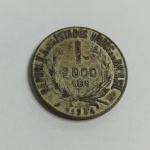 Moeda de 2000 réis prata mocinha de 1934 8g, 26mm